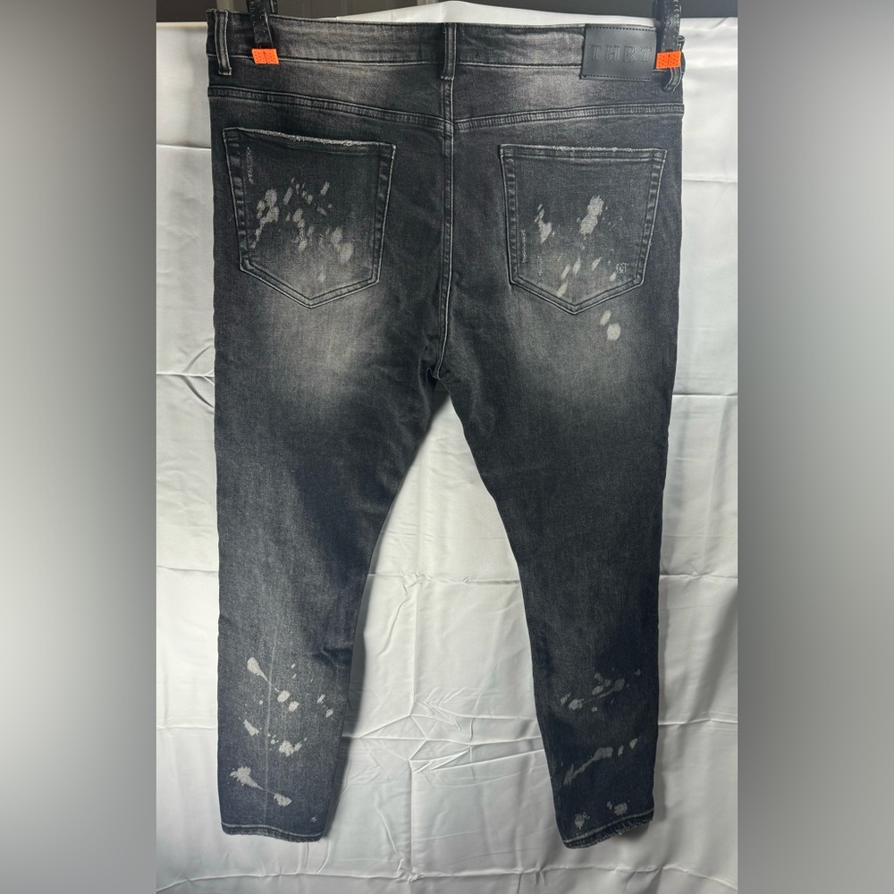 THRT Black Distressed Denim Jeans NWT SIZE 40